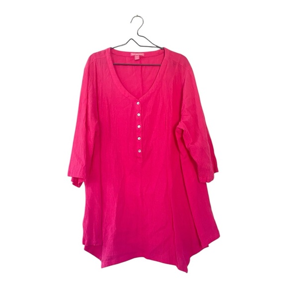 Woman Within Pink Button Down Blouse Women’s Plus Size 26/28 - Picture 1 of 8